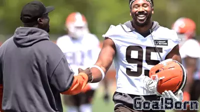Chloe Kim Shows Support for Myles Garrett at Joint Training Camp Practice